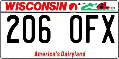 WI license plate 206OFX