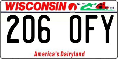 WI license plate 206OFY