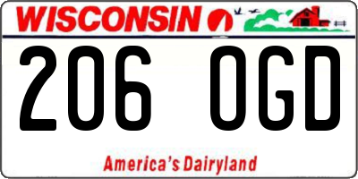 WI license plate 206OGD