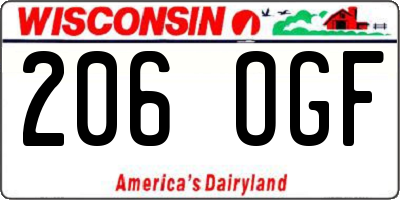 WI license plate 206OGF