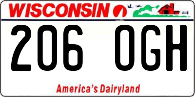 WI license plate 206OGH