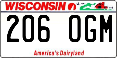 WI license plate 206OGM