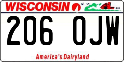 WI license plate 206OJW
