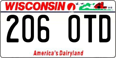 WI license plate 206OTD