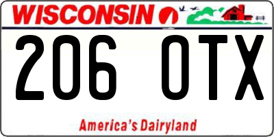 WI license plate 206OTX