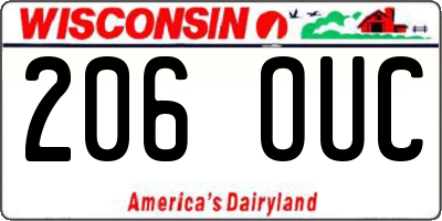 WI license plate 206OUC