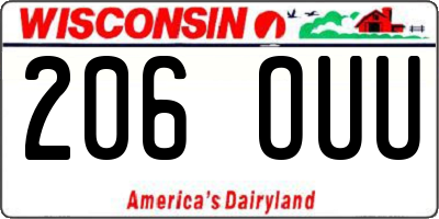 WI license plate 206OUU