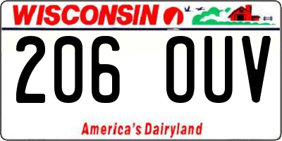 WI license plate 206OUV