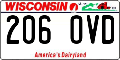 WI license plate 206OVD