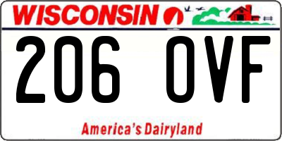 WI license plate 206OVF