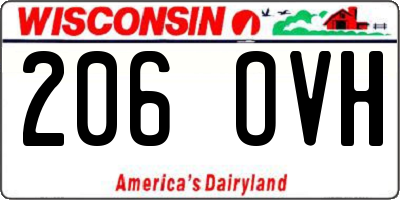 WI license plate 206OVH