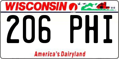 WI license plate 206PHI