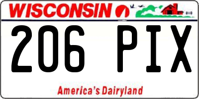 WI license plate 206PIX