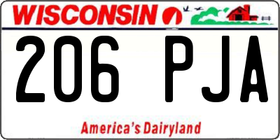 WI license plate 206PJA