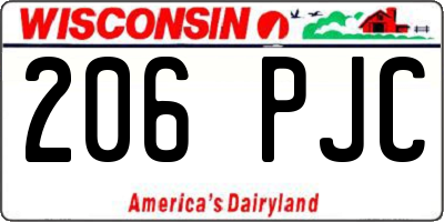 WI license plate 206PJC