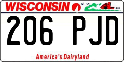 WI license plate 206PJD