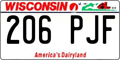 WI license plate 206PJF