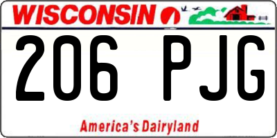 WI license plate 206PJG