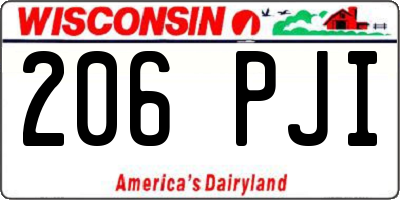 WI license plate 206PJI
