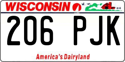 WI license plate 206PJK