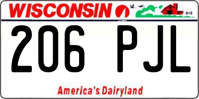 WI license plate 206PJL