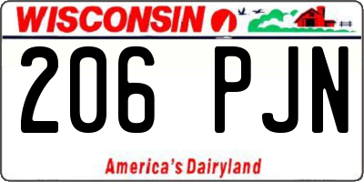 WI license plate 206PJN