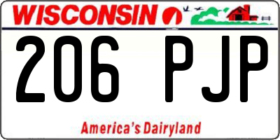 WI license plate 206PJP