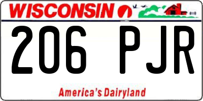 WI license plate 206PJR