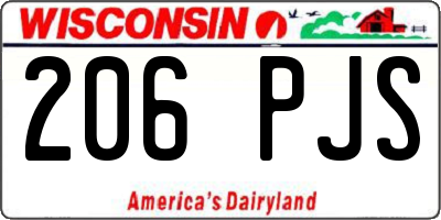WI license plate 206PJS