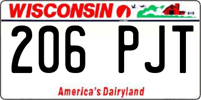 WI license plate 206PJT