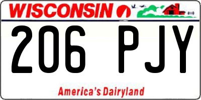 WI license plate 206PJY