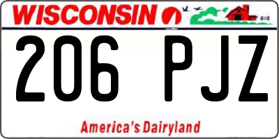 WI license plate 206PJZ