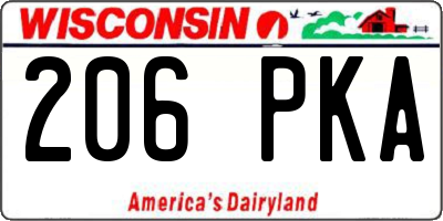 WI license plate 206PKA