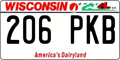 WI license plate 206PKB
