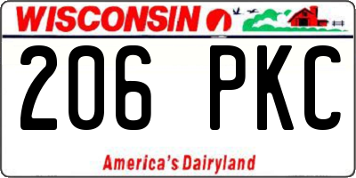 WI license plate 206PKC