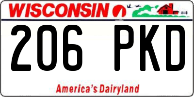 WI license plate 206PKD