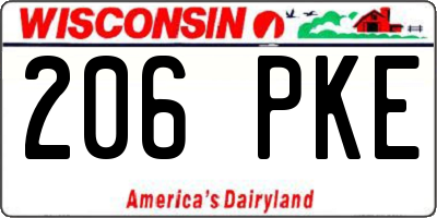 WI license plate 206PKE