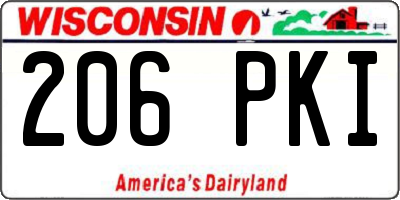 WI license plate 206PKI