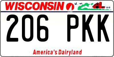 WI license plate 206PKK