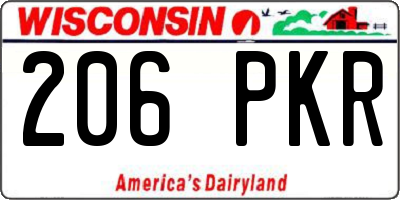 WI license plate 206PKR