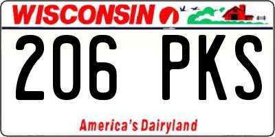 WI license plate 206PKS