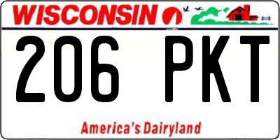 WI license plate 206PKT