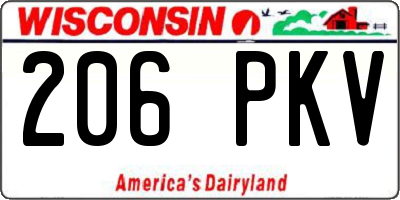 WI license plate 206PKV