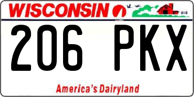 WI license plate 206PKX