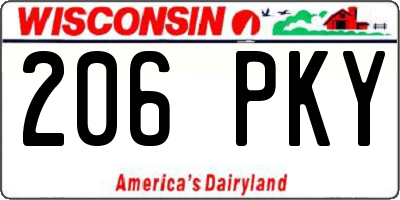 WI license plate 206PKY