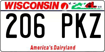 WI license plate 206PKZ