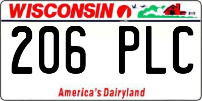 WI license plate 206PLC