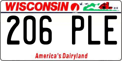 WI license plate 206PLE