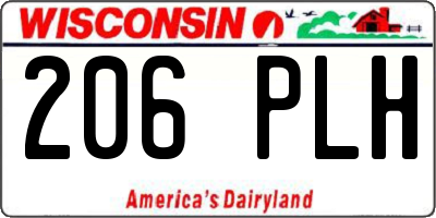 WI license plate 206PLH