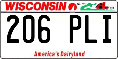 WI license plate 206PLI